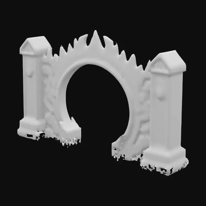 3D model for 3D model of an obsidian and onyx fortress GATE section