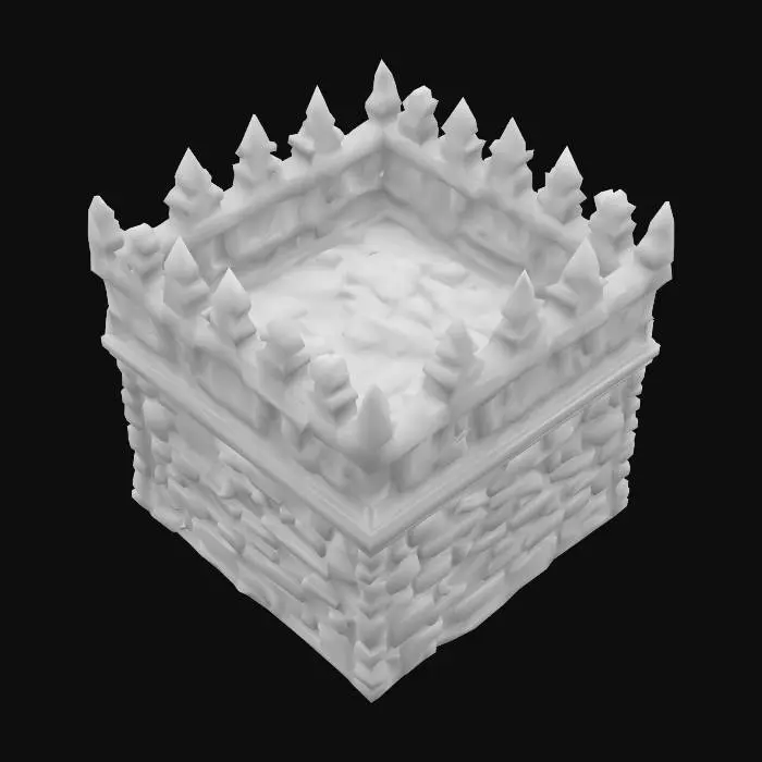 3D model for 3D model of an obsidian and onyx fortress WALL TOWER CORNER 
section