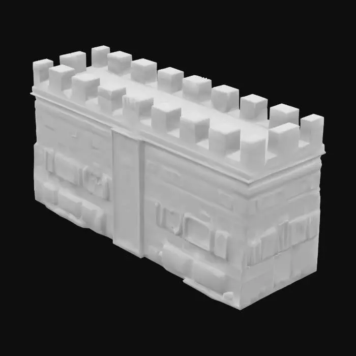 3D model for 3D model of an obsidian and onyx fortress WALL section