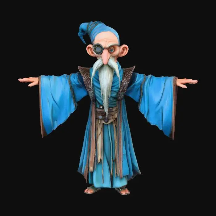 3D model for Elderly Wizard with Monocle