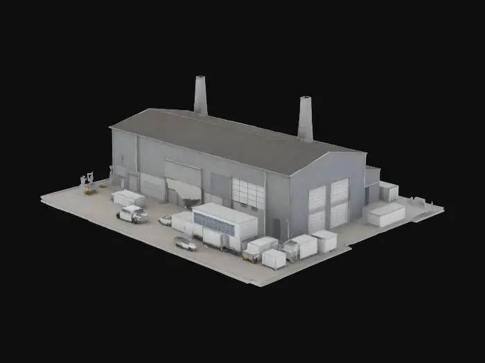 3D model for Industrial building or factory 