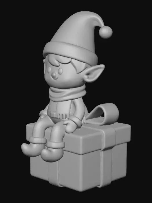 3D model for Elf on a Gift Box