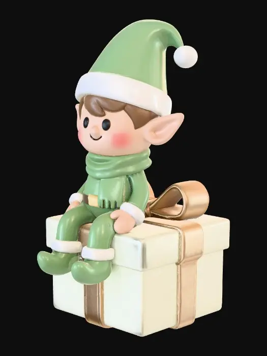 3D model for Elf on a Gift Box