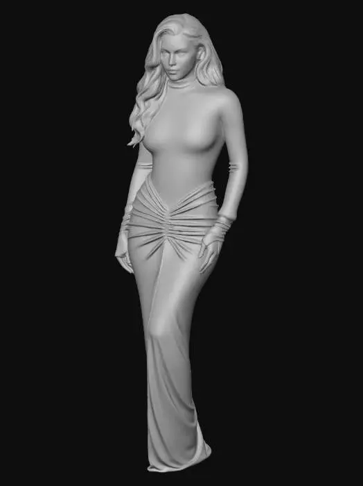 3D model for Elegant Evening Gown
