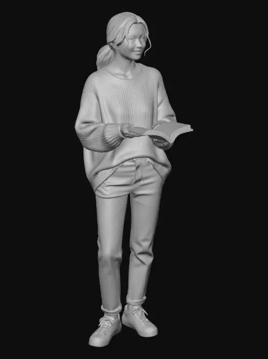 3D model for Reader in Cozy Sweater
