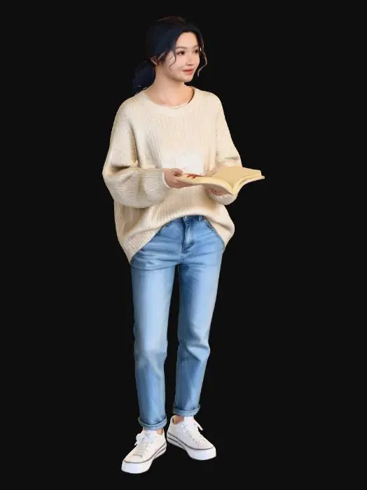 3D model for Reader in Cozy Sweater