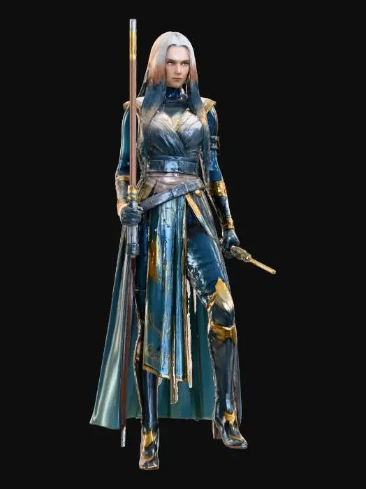 3D model for Warrior_of_Light_with sword