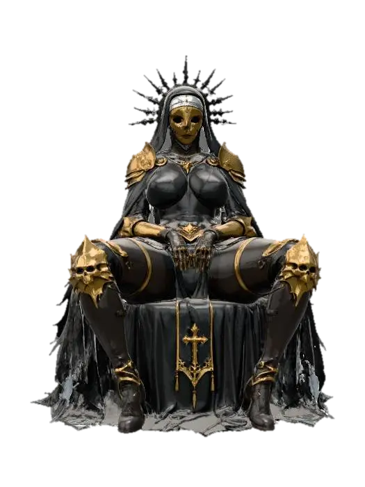 culist nun 3D model, vytvořený pomocí AI