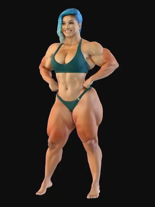 3D model for muscle women, women's power