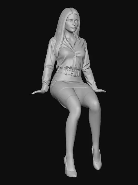 3D model for girl on table