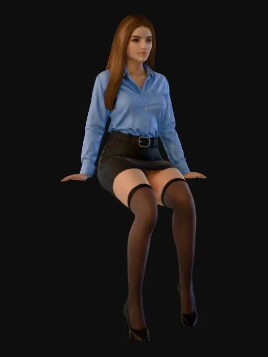 3D model for girl on table