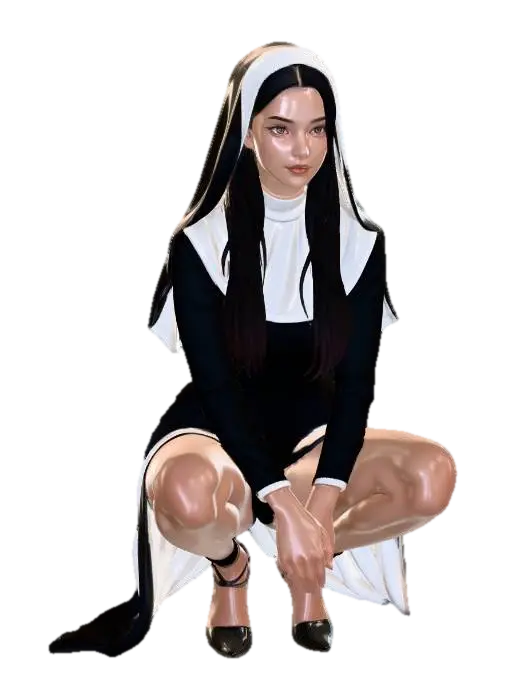 The Quiet Nun 3D model, vytvořený pomocí AI