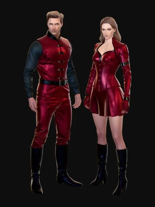 3D model for Leather Duo red