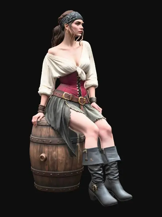 3D model for another Pirate Lady