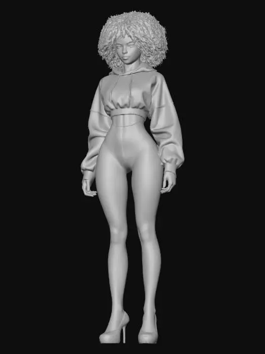 3D model for exciting girl