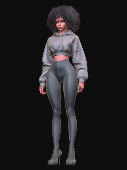 3D model for exciting girl
