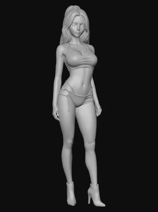 3D model for girl-in-bikini