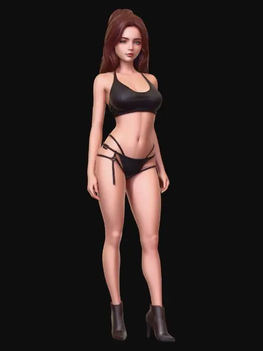 3D model for girl-in-bikini