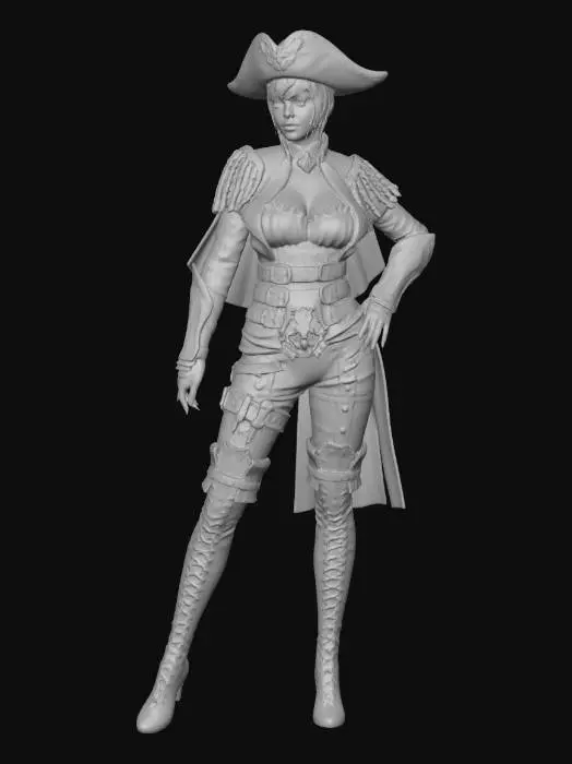 3D model for Golden Corsair Captain