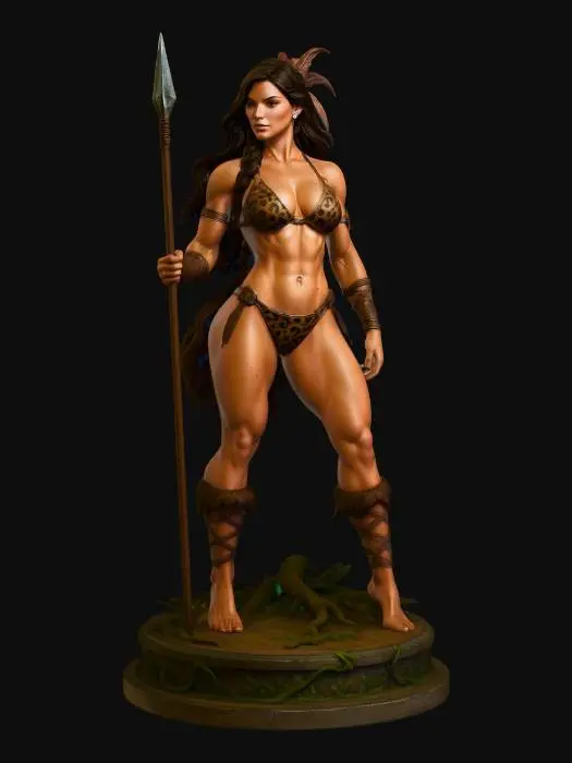 3D model for Leopard-Skin Amazon Warrior