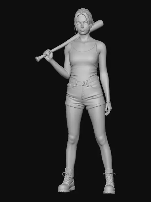 3D model for Woman with a Baseball Bat