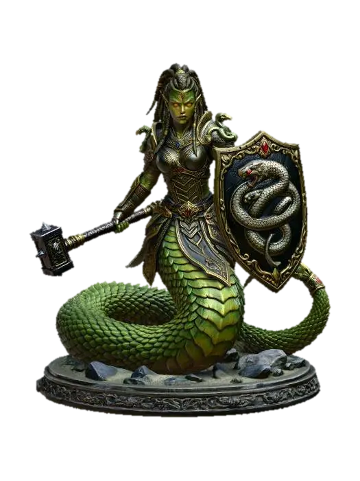 由 darklord 制作的 Serpent Being — 使用 Meshy AI 3D 生成器制作，免费下载 FBX OBJ GLB STL