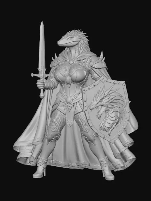 3D model for Dragonborn  female Knight final
