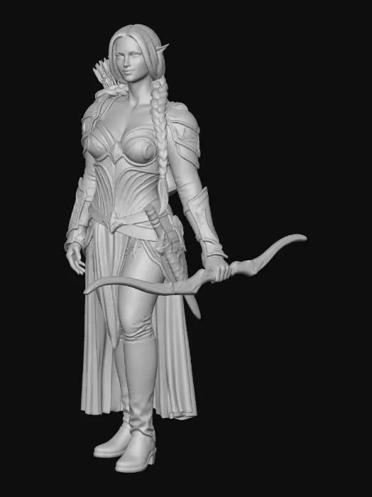 3D model for Halbelf Female with Bow