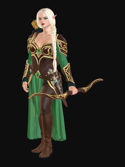 3D model for Halbelf Female with Bow