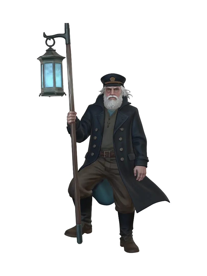 Lantern Bearer of the Stormy Sea 3D model, vytvořený pomocí AI