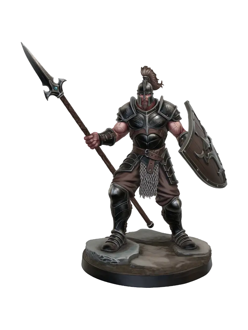 Ironclad Spearman 3D model, vytvořený pomocí AI