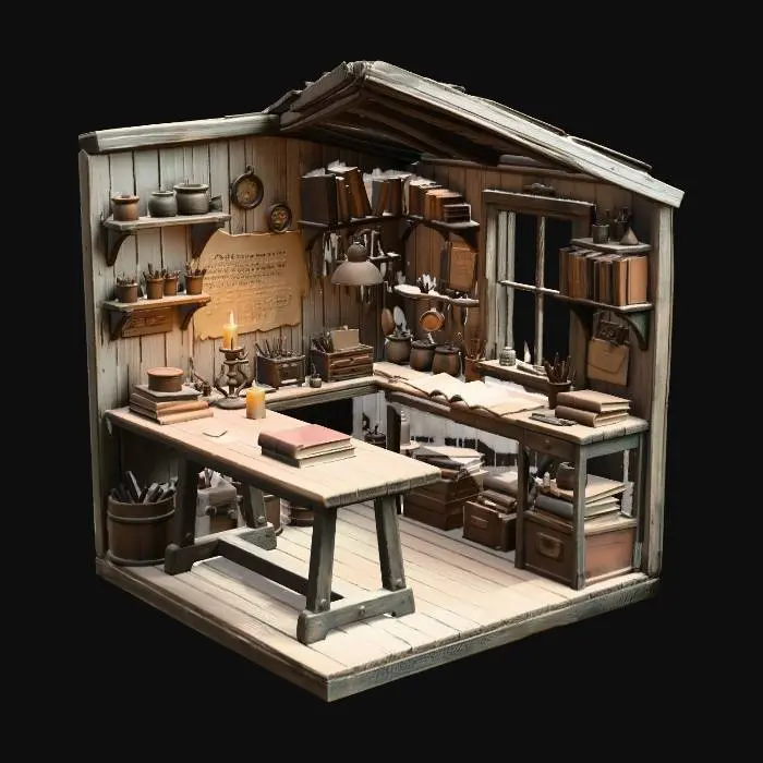 3D model for writing room