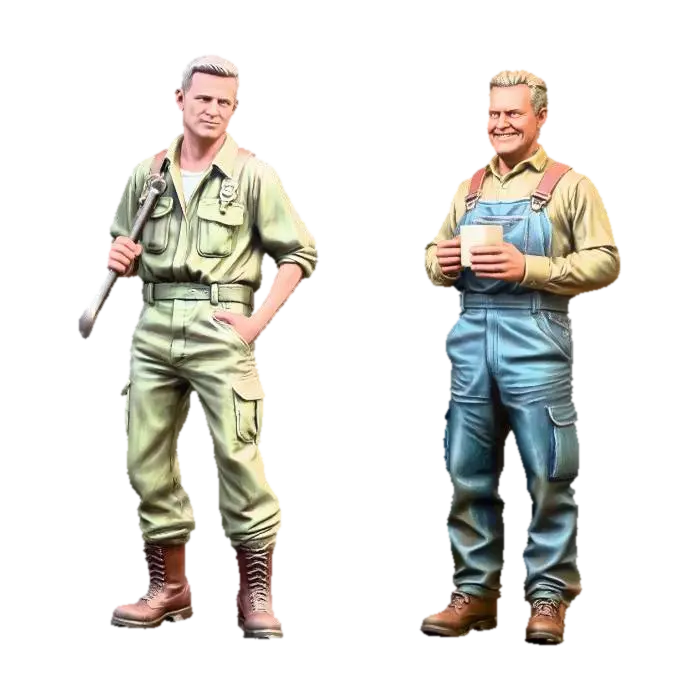 Modelo 3D de Two Builders - Profession, gerado por IA