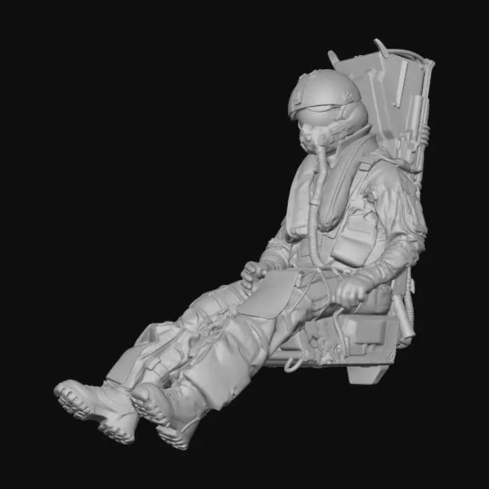 3D model for Jet Pilot in Ejection Seat