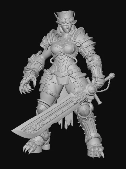 3D model for Steampunk Warrior Vanguard