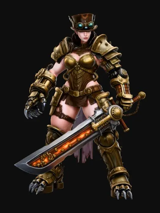 3D model for Steampunk Warrior Vanguard