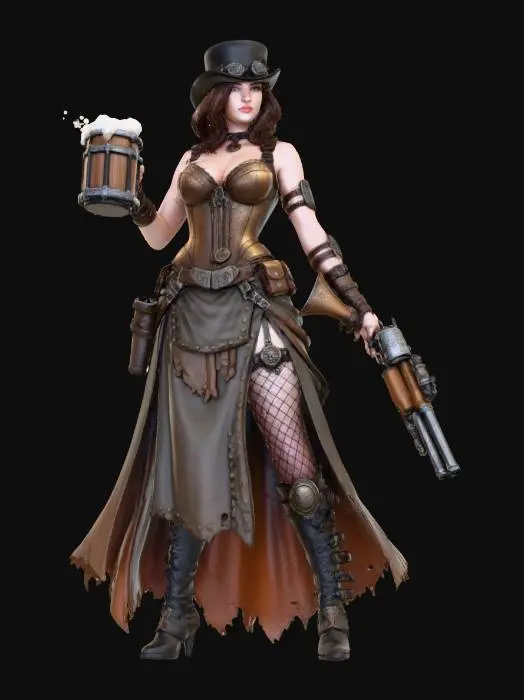 3D model for Steampunk Tavern Sentinel