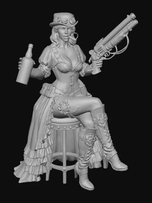 3D model for Steampunk Femme Fatale