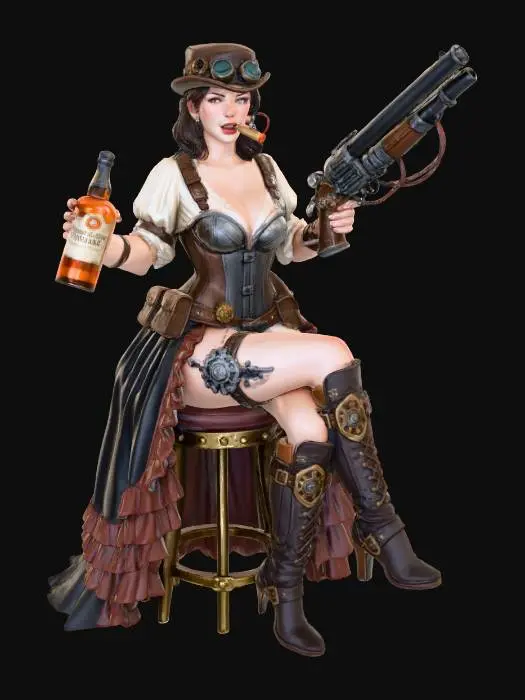 3D model for Steampunk Femme Fatale