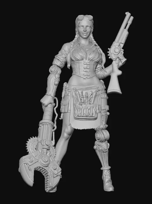 3D model for Steampunk Engineer Warrior