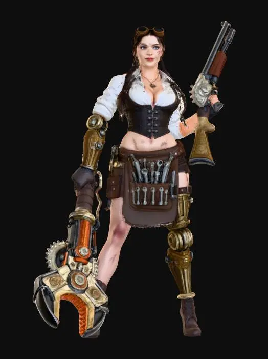 3D model for Steampunk Engineer Warrior