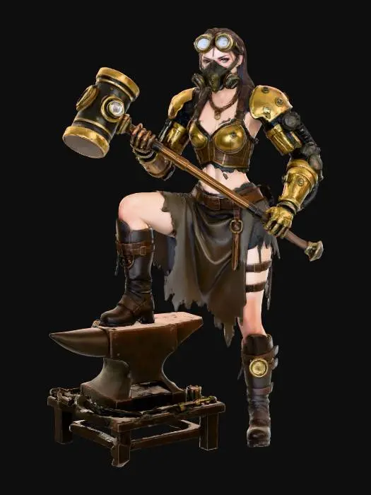 3D model for Steampunk Warrior Smith