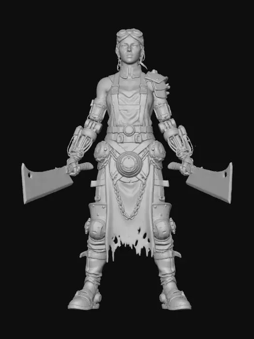 3D model for Steampunk Warrior
