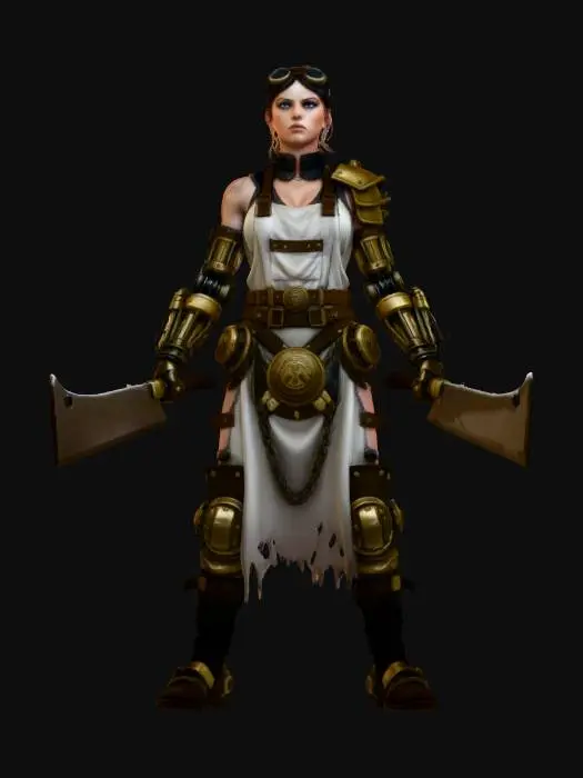 3D model for Steampunk Warrior