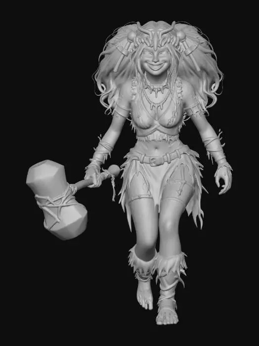 3D model for Cave Warrior Enchantress