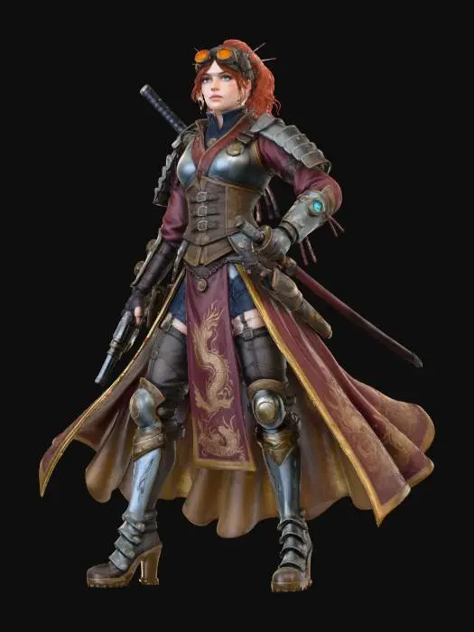 3D model for Steampunk Warrior