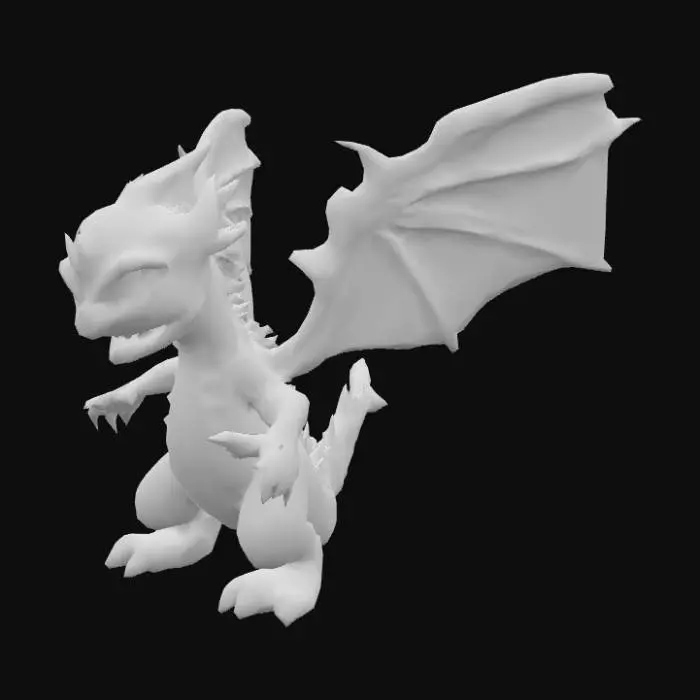 3D model for quiero un mounstro que no sea tan realista para un juego de roblox studio y es solo para que lo crees y oueda ponerlo hay y que sea atrrador que no este sonriendo y que sea su color como de lava que no este onriendo y que tenga unas alas grandes
