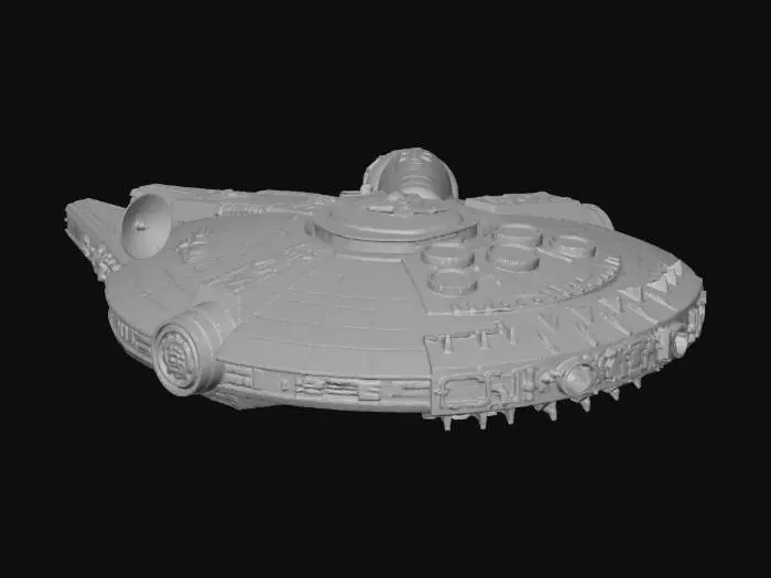 3D model for star ship enterprise and millennium falcon merged together