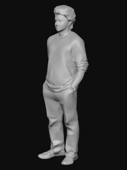 3D model for Man in Black Sweater with beared and mustach 