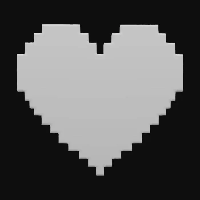 3D model for Pixel Heart Icon